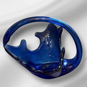 Vintage Blue Glass‎ Basket